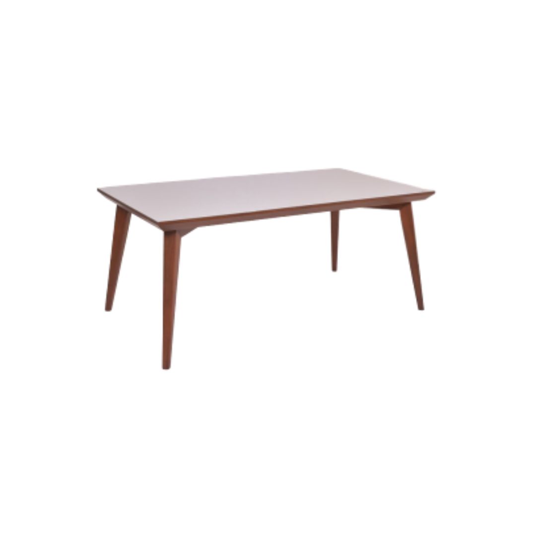 MESA ELEGANCE REFINATTO 1800mm x 1000mm COM VIDRO OFF WHITE REFINATTO